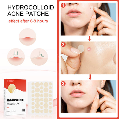 Parche de maquillaje invisible hidrocoloide EELHOE para el acné, 144 piezas