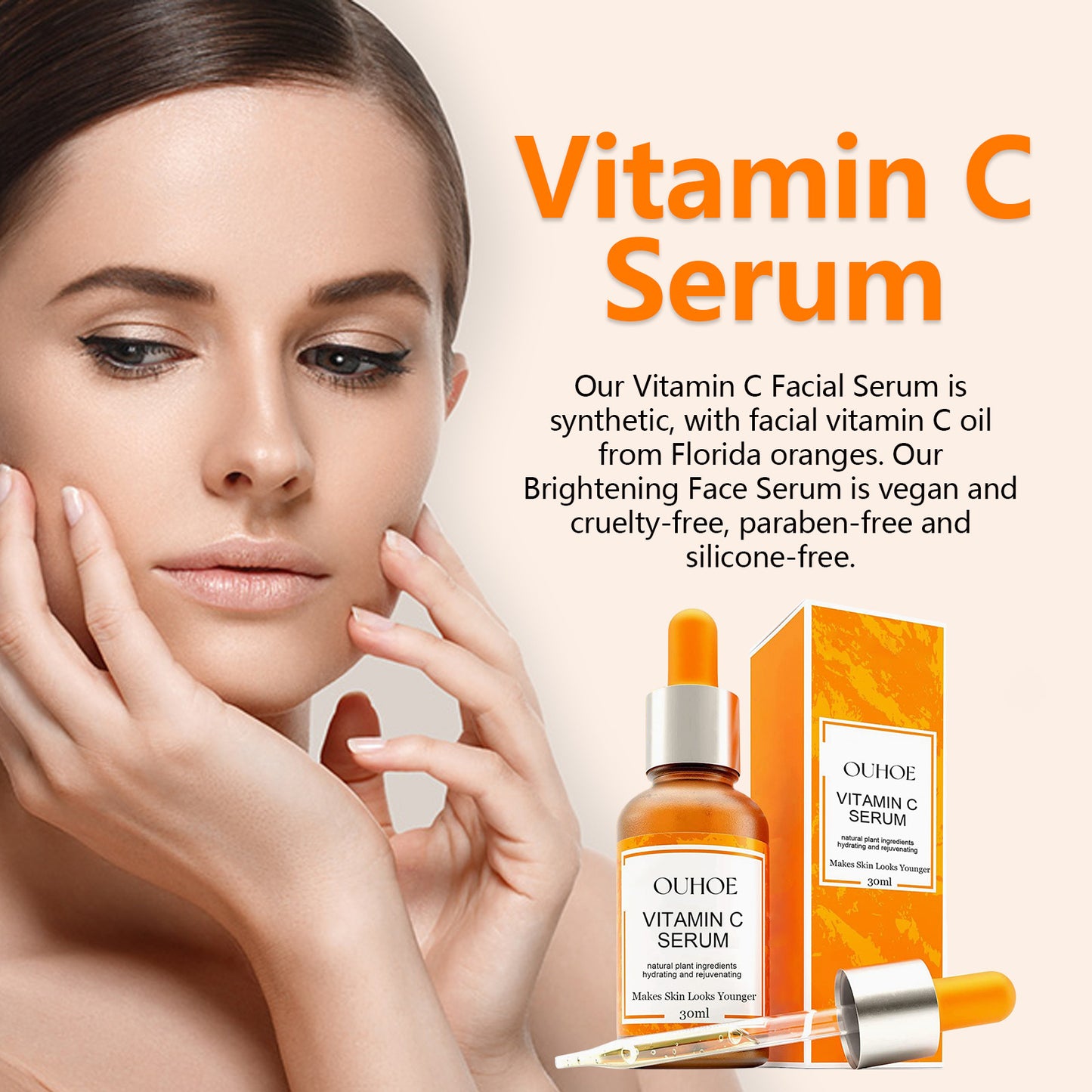 OUHOE Anti-Aging Vitamin C Serum: Reduces Wrinkles, Erases Visible Lines, and Firms the Skin