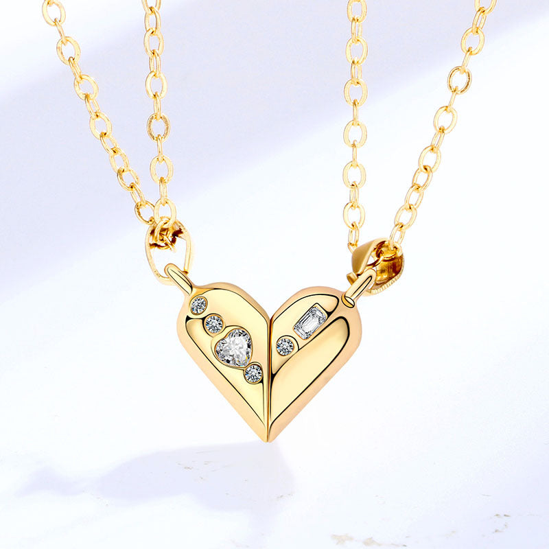 Love Magnetic Stone Spinning Couple Necklace