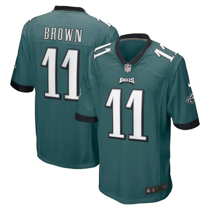 Camiseta verde medianoche de AJ Brown de los Philadelphia Eagles para hombre