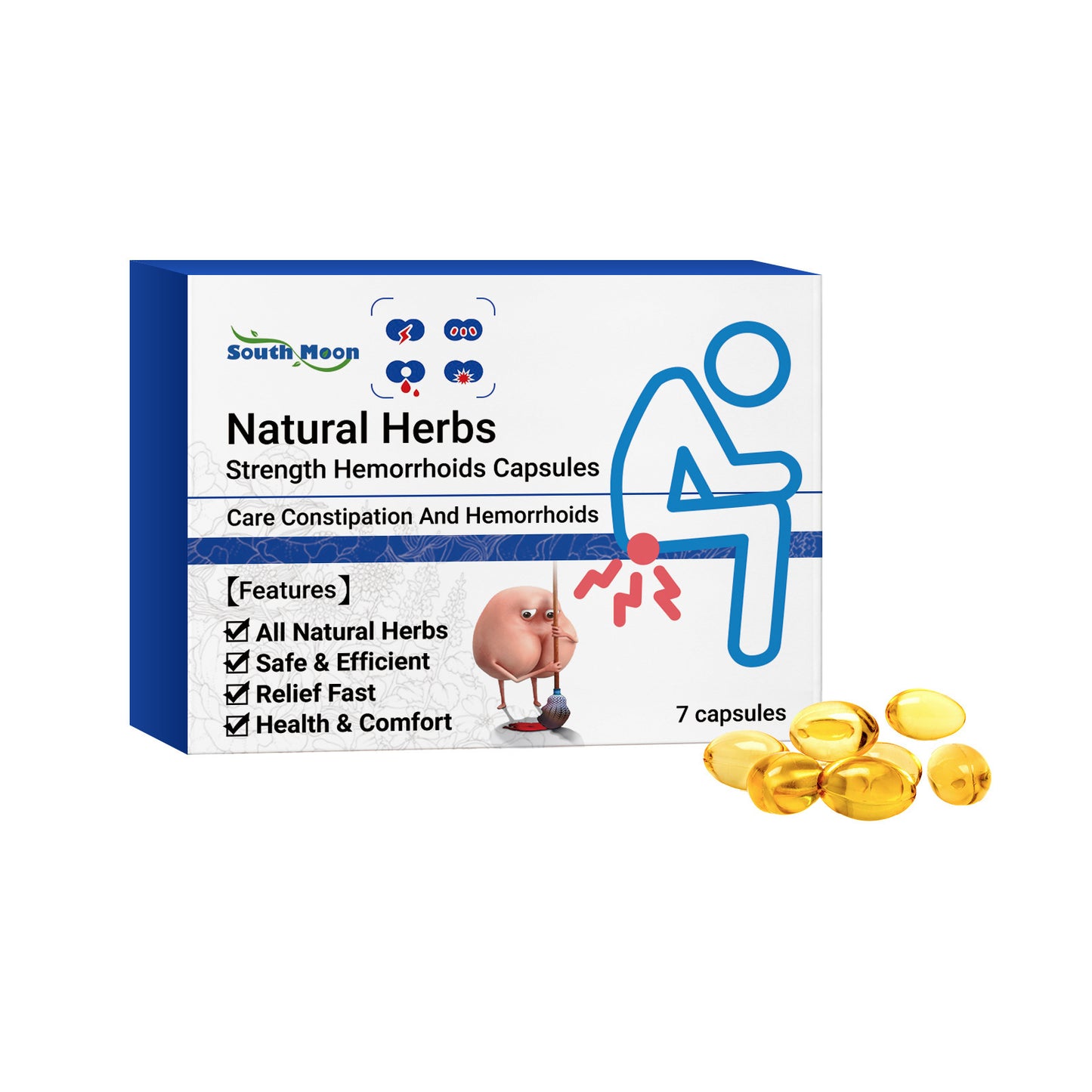 SOOTH MOON Herbal Hemorrhoids Capsule Repair And Relieve Itching