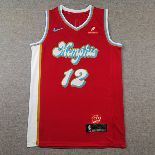 Memphis Grizzlies MORANT # 12 Red City Edition NBA Jerseys