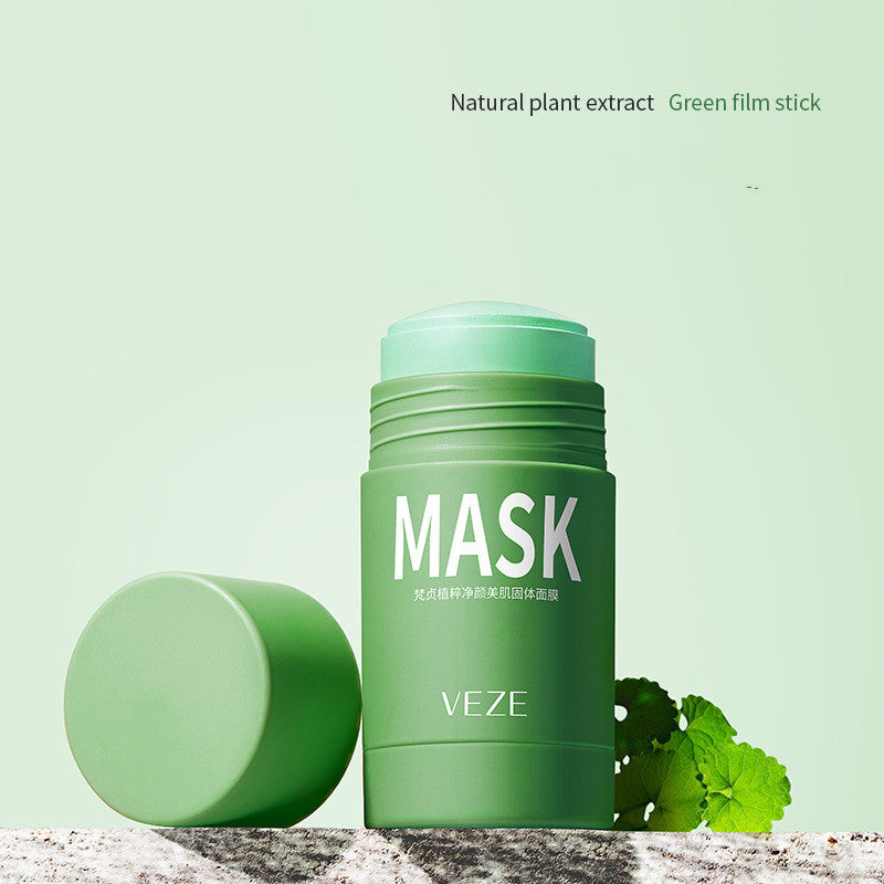 VEZE Oil Control minimiza los puntos negros y los poros, mascarilla sólida refrescante de levadura de té verde y berenjena