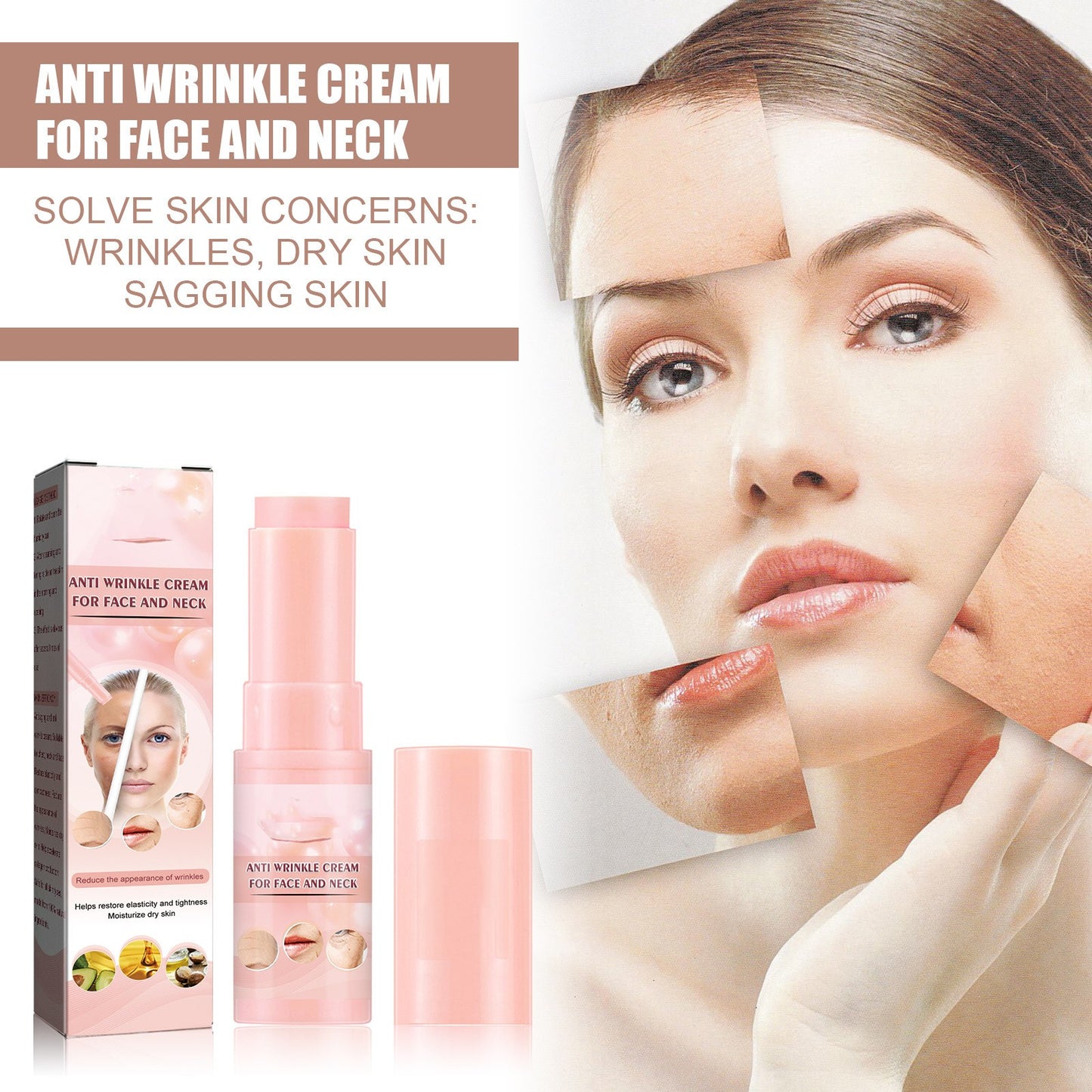 EELHOE Anti-Aging Cream Stick - Reduces Fine Lines on the Face, Moisturizing and Firming Restorative Skin Care Cream