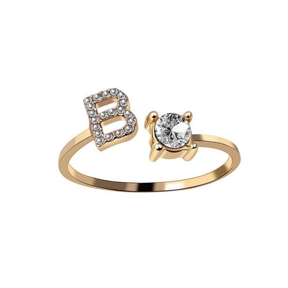 New Design Adjustable Letter Elegant Ring