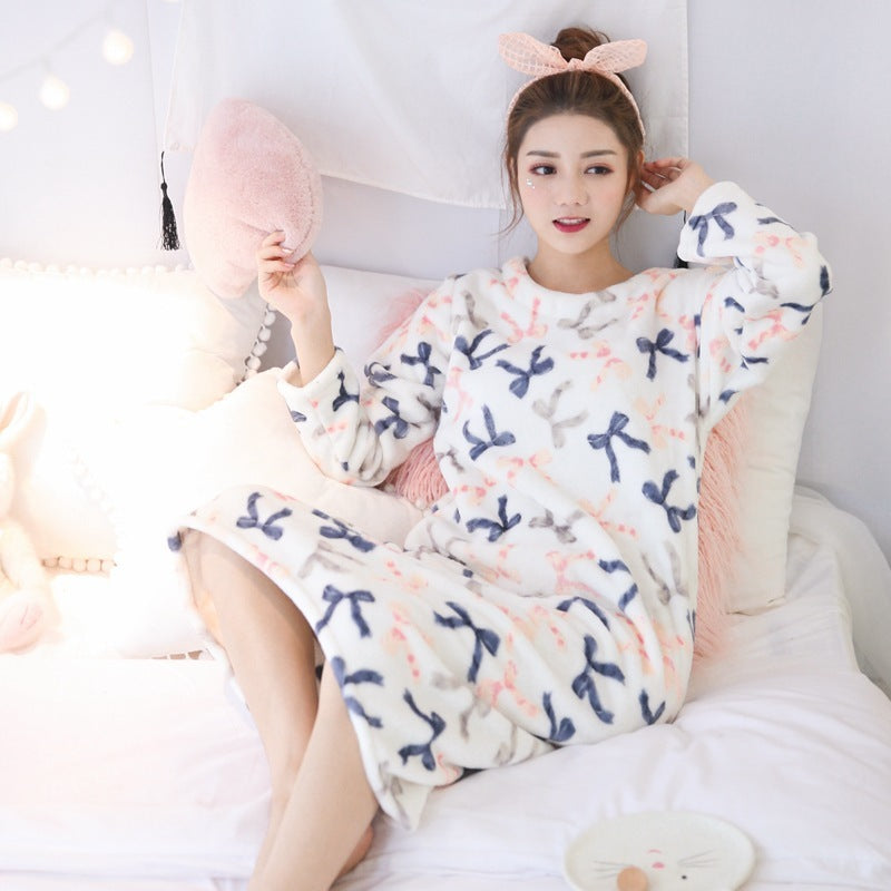 Autumn And Winter Pajamas Women Winter Flannel Pajamas Women