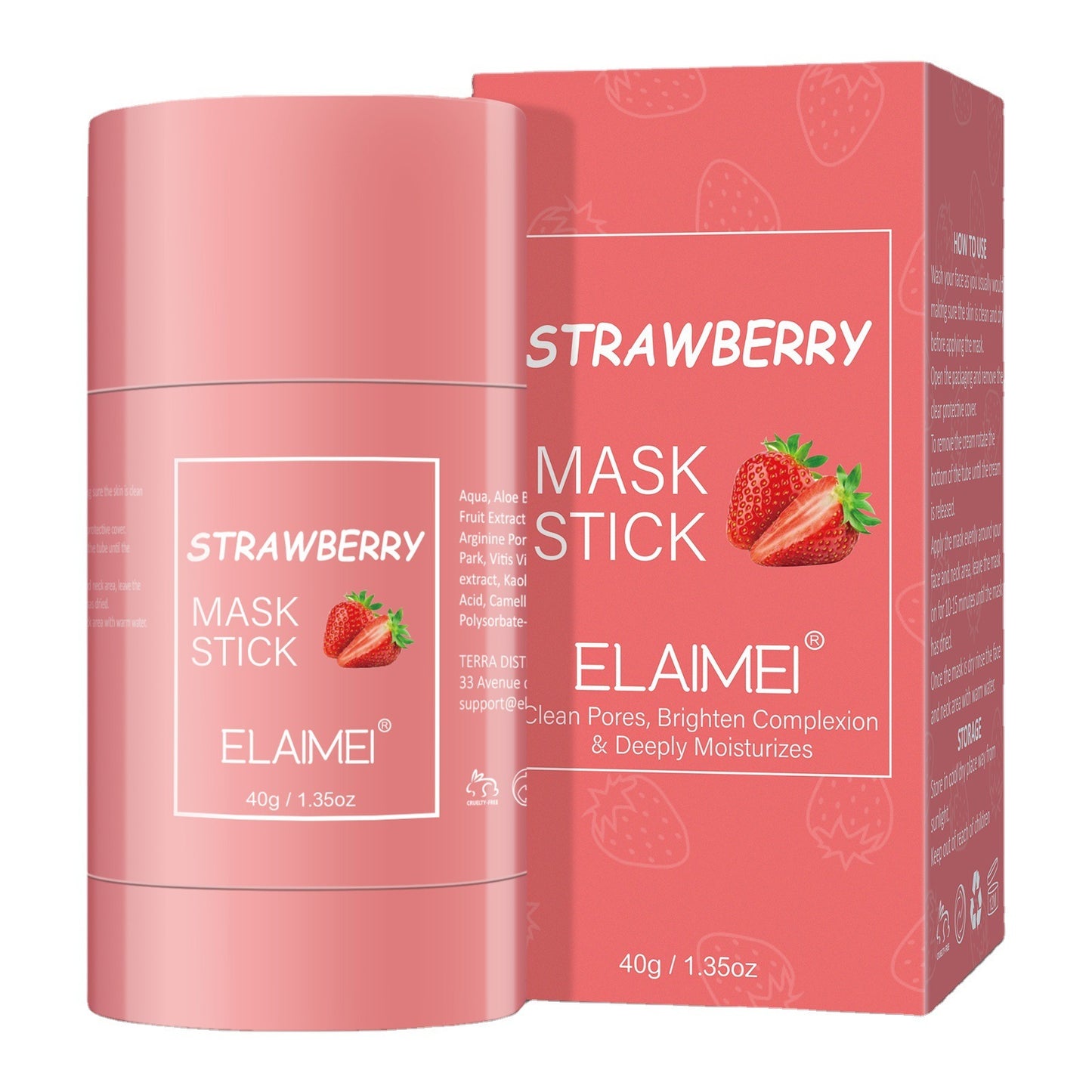 ELEIMEI Eggplant, Hyaluronic Acid, Green Tea, Strawberry, Vitamin C, Coffee Infused Moisturizing and Oil-Control Face Cleansing Mask