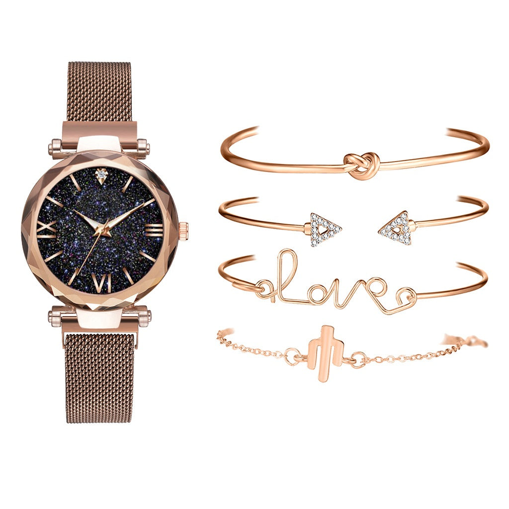 Bracelet and Watch Set - 5-Piece Set