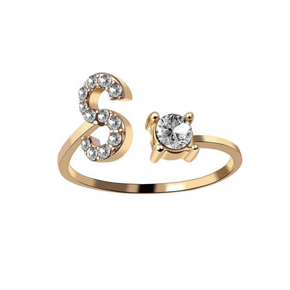 New Design Adjustable Letter Elegant Ring