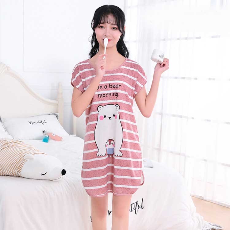 Women's Cartoon Milk Silk One-Piece Nightdress