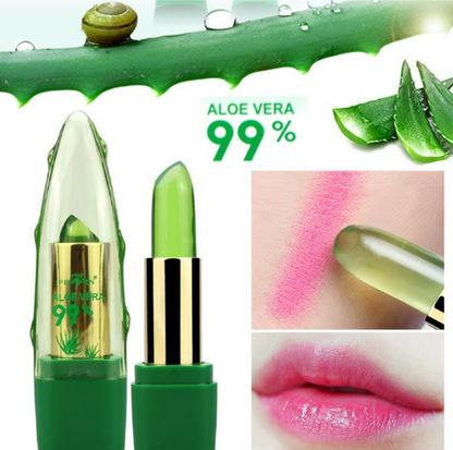 PEINEN Aloe Vera Gel, Color Changing Lipstick, Brightening Moisturizing Anti-Drying, Desalination Fine Grain Lip Balm Care