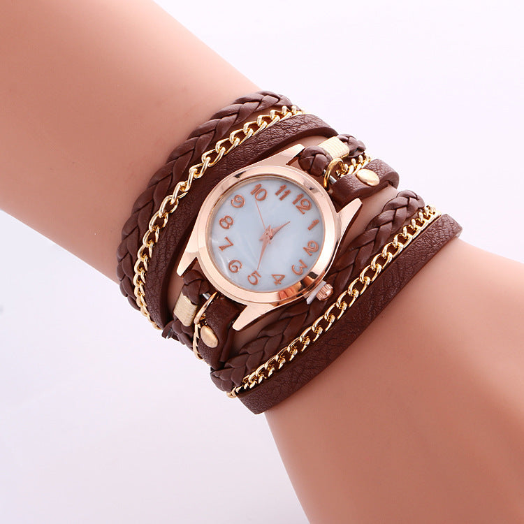 Conjunto de pulsera y reloj bohemios