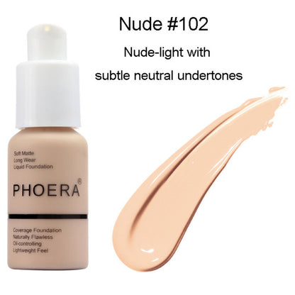 PHOERA Soft Matte Long-Lasting Concealer Liquid Foundation Face Makeup