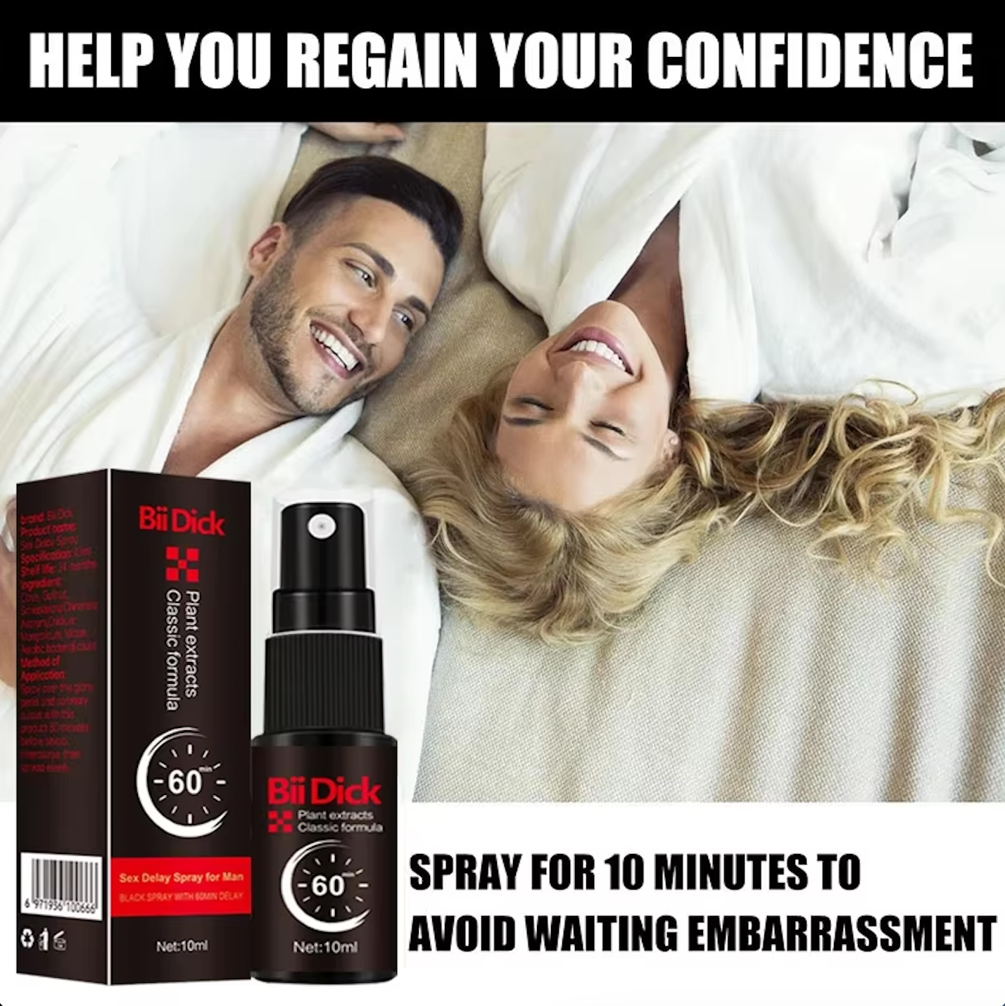 Bii Dick Delay Spray for Men - Long-Lasting Effect, Enhanced Performance, Natural and Fast Erection, Prolonged Intimacy, Men's Delay Spray