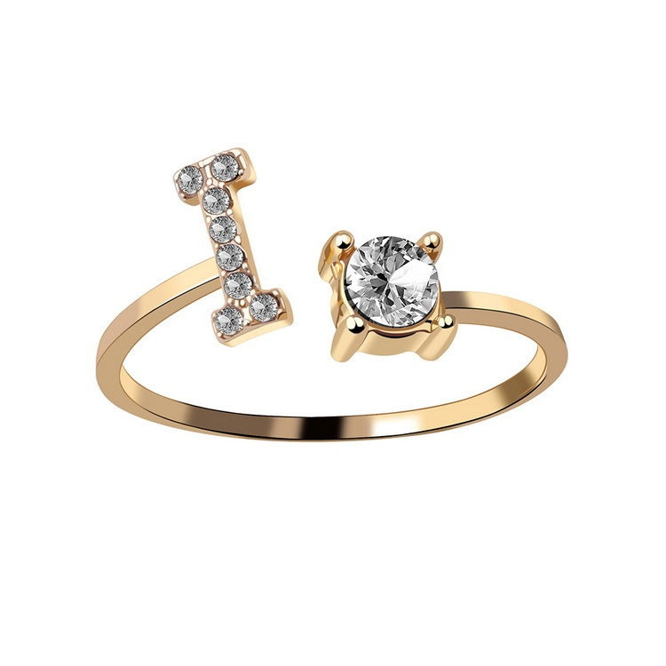 New Design Adjustable Letter Elegant Ring