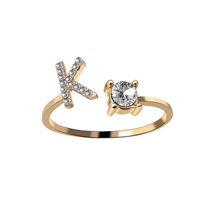 New Design Adjustable Letter Elegant Ring