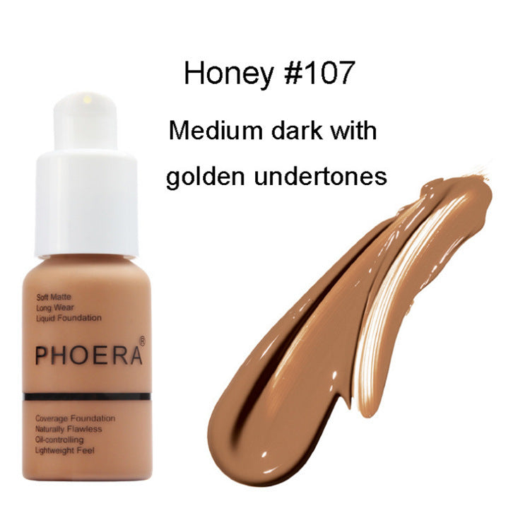 PHOERA Soft Matte Long-Lasting Concealer Liquid Foundation Face Makeup