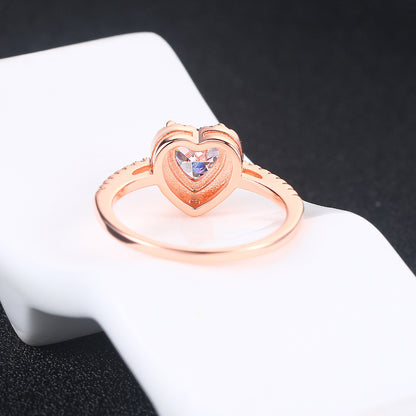 Anillo Pandora en forma de corazón para mujer