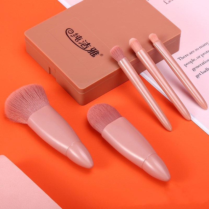 5Pcs Makeup Brushes Tool Set - Powder Eyeshadow Foundation Blush Blending Makeup Brush