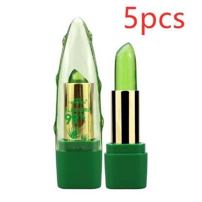 PEINEN Aloe Vera Gel, Color Changing Lipstick, Brightening Moisturizing Anti-Drying, Desalination Fine Grain Lip Balm Care