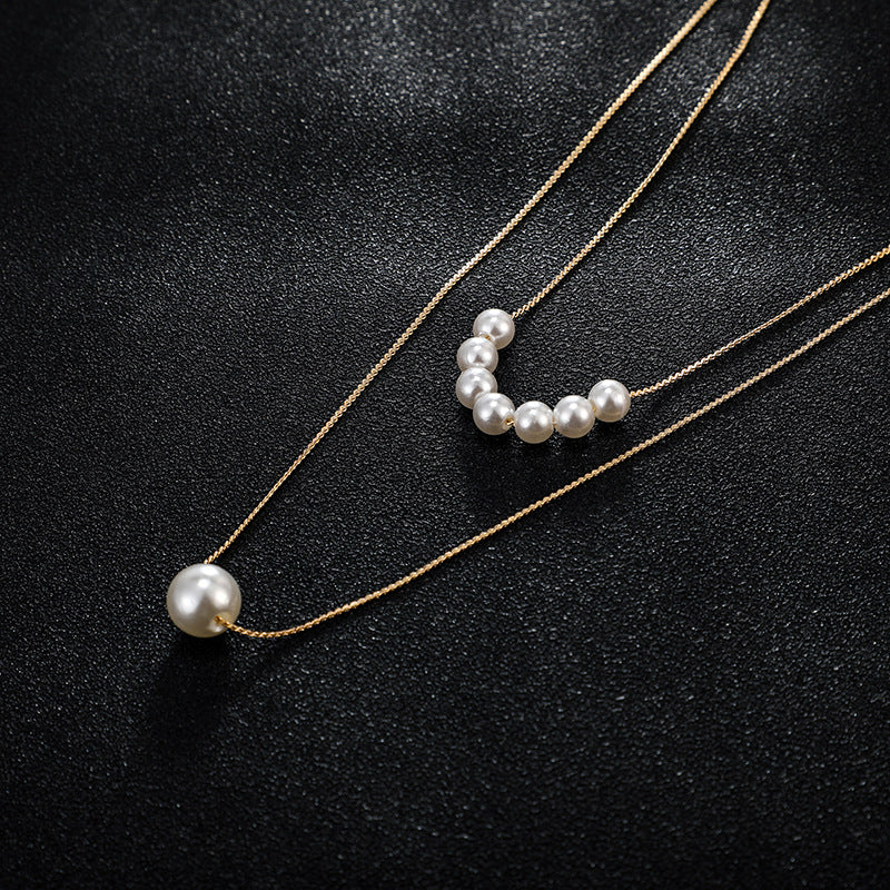 Double Pearl Necklace