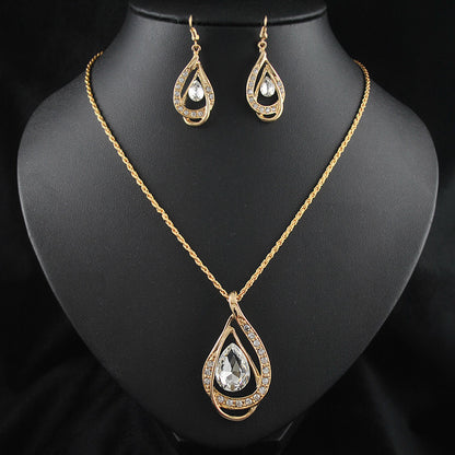 Drop Crystal Set - Necklace and Earrings