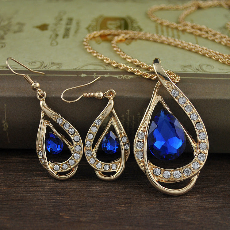 Drop Crystal Set - Necklace and Earrings