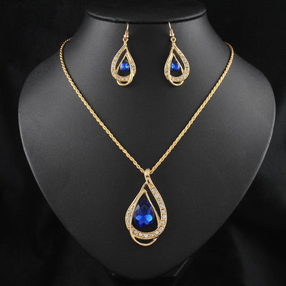 Drop Crystal Set - Necklace and Earrings