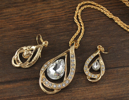 Drop Crystal Set - Necklace and Earrings