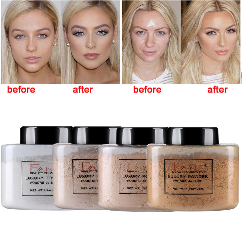 FANA Face Powder Foundation - Oil Control Full Coverage Banana Powder, Semi-Translucent Mineral