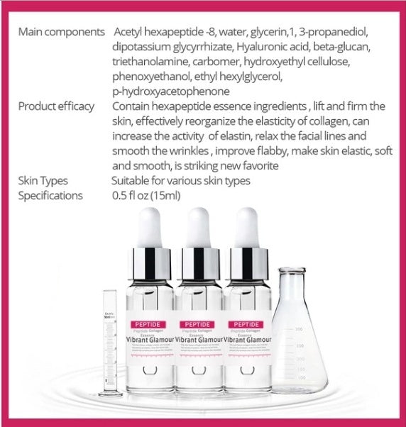 Vibrant Glamour Peptide Collagen Facial Serum To Tighten And Reduce Fine Lines