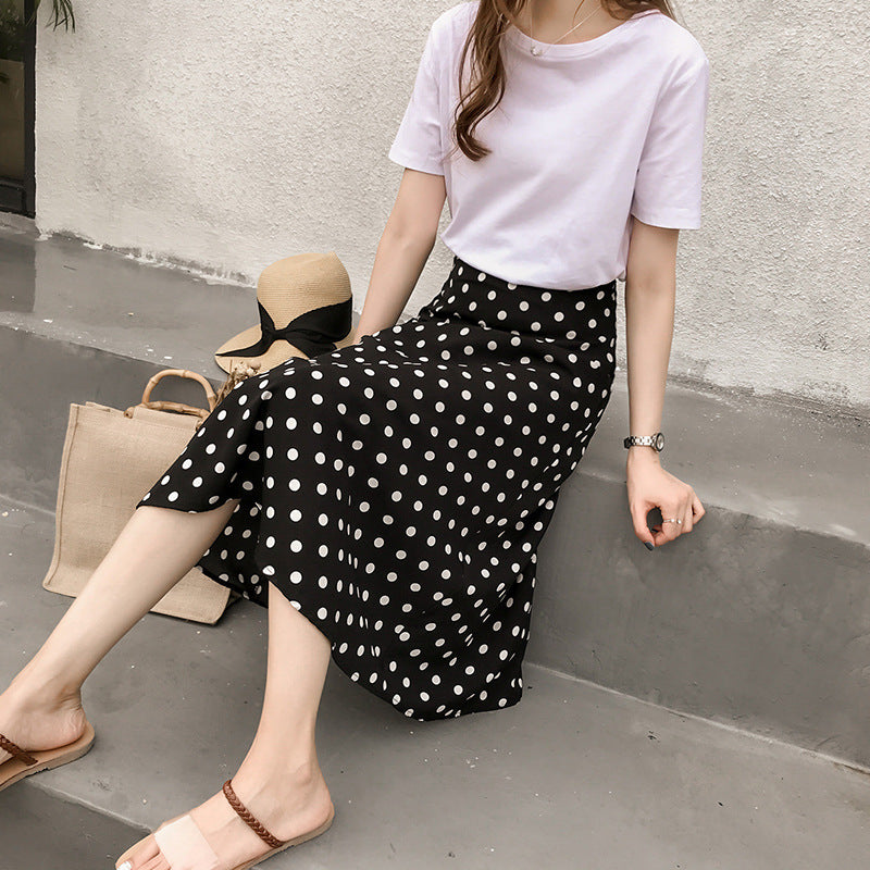 New Retro Style Polka Dot Chiffon Skirt