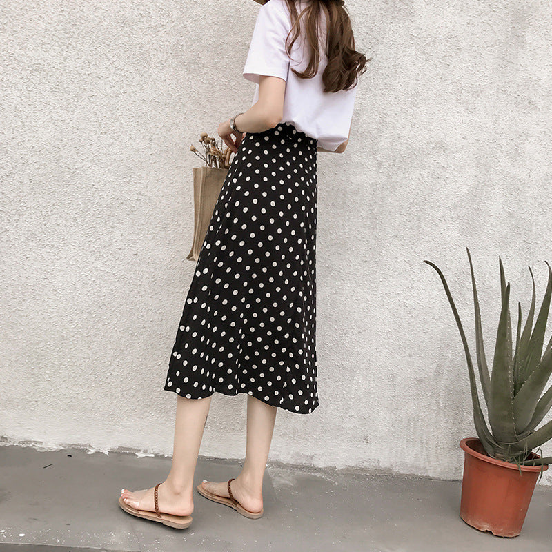 New Retro Style Polka Dot Chiffon Skirt