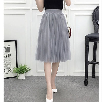 New High-Waisted, Slim, All-Match Fairy Skirt, Small Net Gauze Skirt