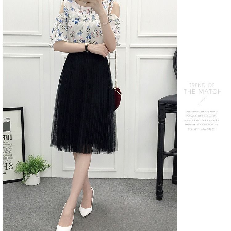 New High-Waisted, Slim, All-Match Fairy Skirt, Small Net Gauze Skirt