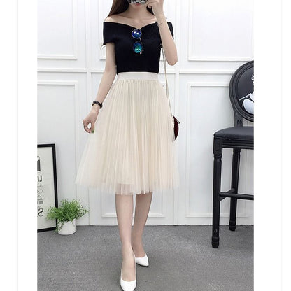 New High-Waisted, Slim, All-Match Fairy Skirt, Small Net Gauze Skirt