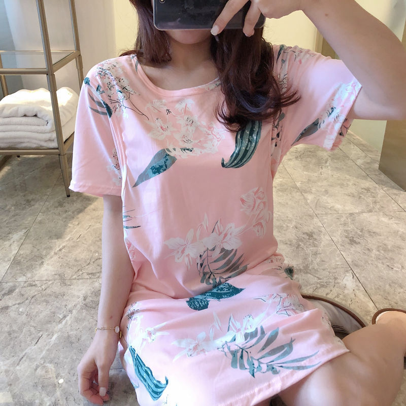 Hemşire Pijama, Hamile Kadın Pijama Doğum Sonrası Sıcak Anne Büyük Boy Elbise - Spring And Summer Confinement Clothing Cartoon Breastfeeding Dress Nursing Clothing Pregnant Women Pajamas Postpartum Outing Hot Mom Large Size Dress