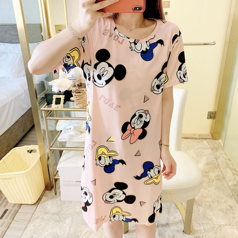 Hemşire Pijama, Hamile Kadın Pijama Doğum Sonrası Sıcak Anne Büyük Boy Elbise - Spring And Summer Confinement Clothing Cartoon Breastfeeding Dress Nursing Clothing Pregnant Women Pajamas Postpartum Outing Hot Mom Large Size Dress