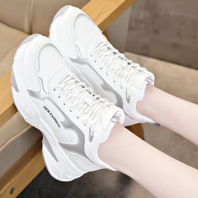 Korean Style Full Leather Sneakers for Students, Teens, and Adults – Running and Casual Sports Shoes