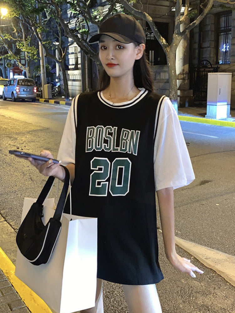 Women's Basketball Jersey Loose Bf Wind Korean Style Summer