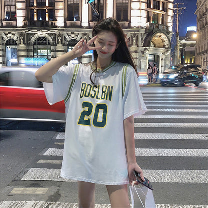 Women's Basketball Jersey Loose Bf Wind Korean Style Summer