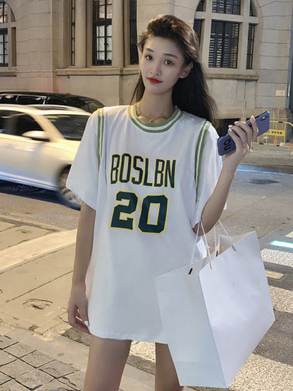 Women's Basketball Jersey Loose Bf Wind Korean Style Summer