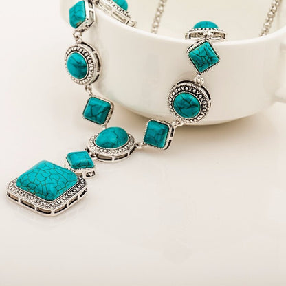 Turquoise Necklace Vintage Diamond Necklace