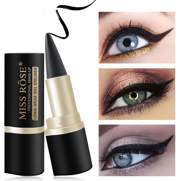 MISS ROSE Super Black Waterproof Eyeliner - Perfect Lines, Long-Lasting Makeup