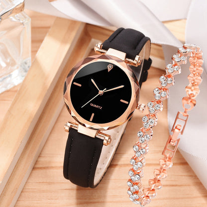 Quartz Watch and Bracelet Set - 3-Piece Set