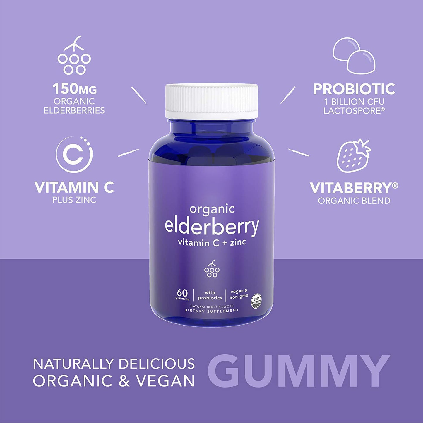 Elderberry Gummies. - Antioxidant, Immune-Boosting, Supports Skin Health, Energy-Boosting Supplement