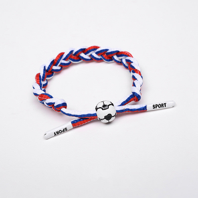 Football Star Braided Bracelet - Country Flags