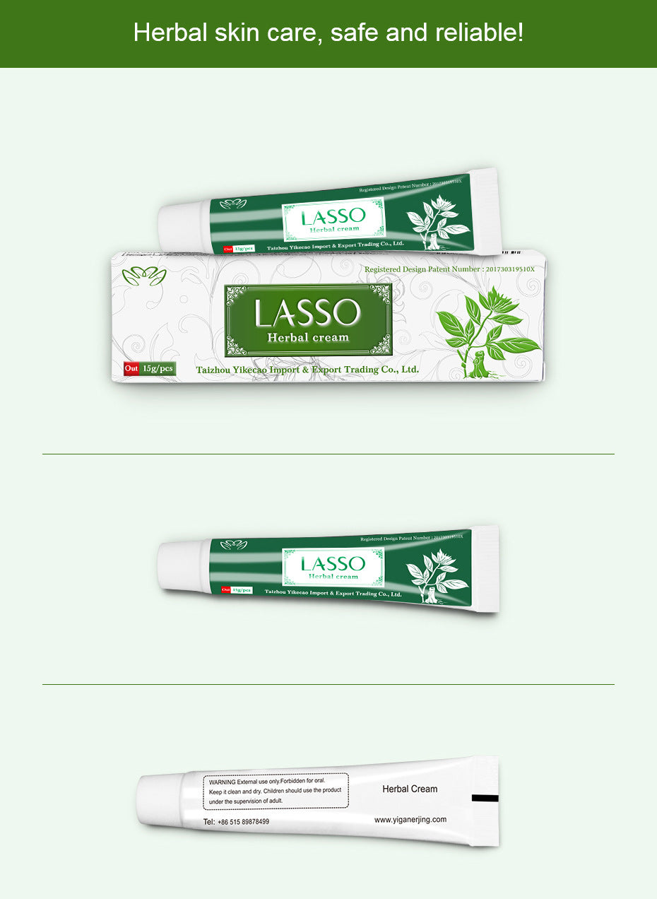 Crema a base de hierbas LASSO: alivio de erupciones cutáneas: compre 3 y pague 2