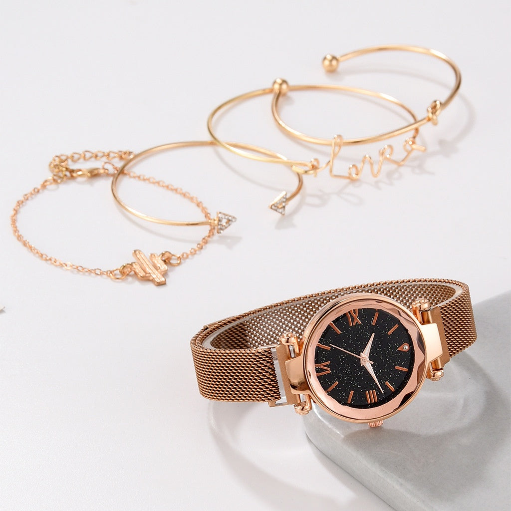 Bracelet and Watch Set - 5-Piece Set