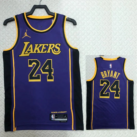 Lakers BRYANT #24 Purple Top Quality Hot Pressing NBA Jersey (Trapeze Edition)